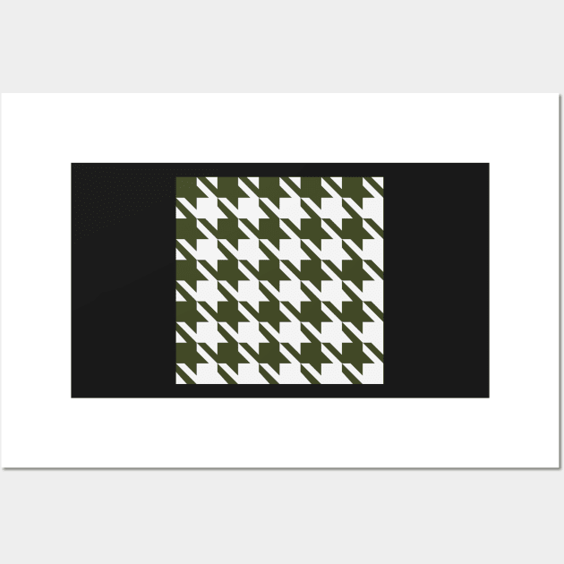 Green tea and Cream Houndstooth Wall Art by A2Gretchen